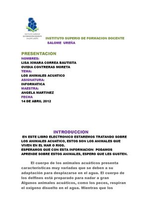 Los animales acuaticos