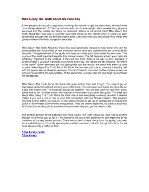 Mike Geary The Truth About Six Pack Abs