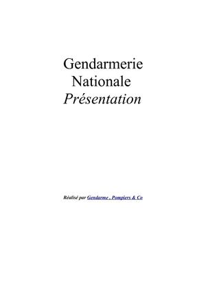 GENDARMERIE PRESENTATION