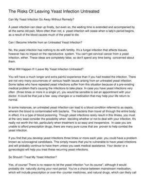 The Risks Of Leaving Yeast Infection Untreated