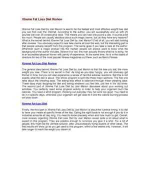 Xtreme Fat Loss Diet Review