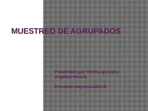 MUESTREO DE AGRUPADOS.