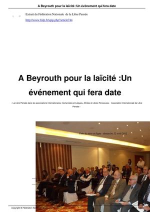 COLLOQUE BEYROUTH avril 2012