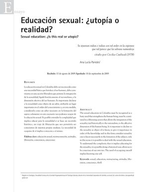 Educación sexual utopía o realidad.