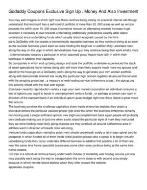 Godaddy Coupons Exclusive Sign Up . Money And Also Investment