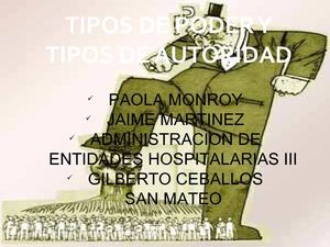 tipos de autoridad y poder