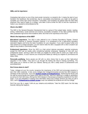 GED® and its importance