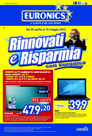 Volantino Euronics gruppo Dimo dal 20/04 al 10/05/2012