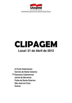 Clipagem Expresso Catarinense 21/04/2012
