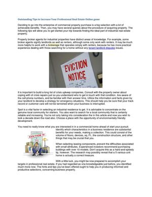 Excellent Ideas To Up Your Commercial Real Estate Property Game