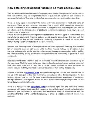 Article - Equipment finance - Gogetta.com.au