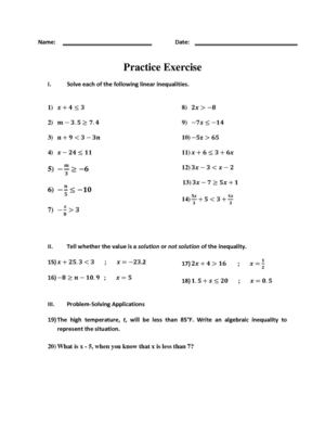 Ejercicios de Práctica- Inecuaciones Lineales