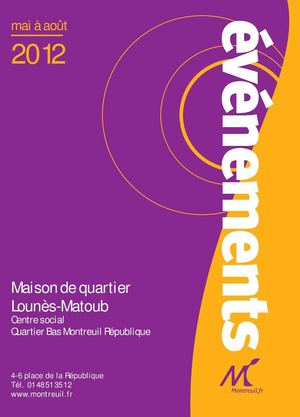 Maison de quartier Lounès Matoub - Activités de mai à août 2012