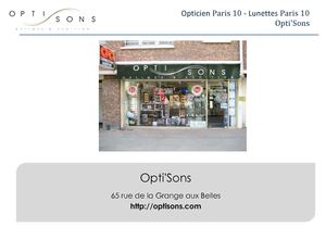 Opticien à Paris 10 - Opti'Sons