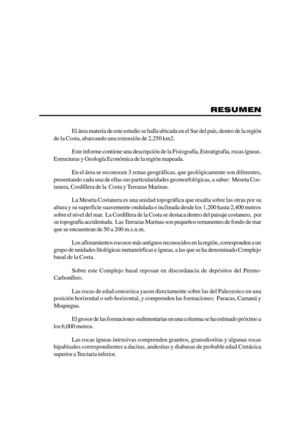 Geología - Cuadrangulo de Ocoña Hoja 33p, Año1960