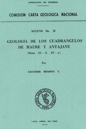 Geología - Cuadrangulo de Maure (35x) y Antajave (35y),1965