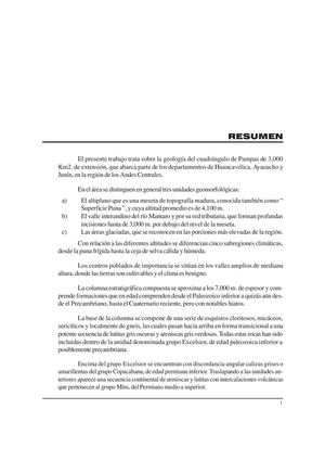 Geología - Cuadrangulo de Pampas (25n),1966