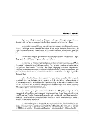 Geología - Cuadrangulo de Moquegua (35u),1979