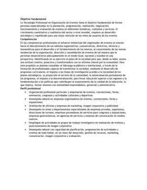 Perfil Organizador de eventos