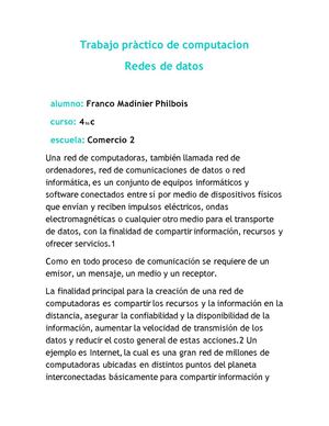 Trabajo de computacion: Redes de datos