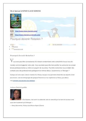 POURQUOI DEVENIR ROTARIEN
