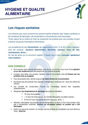 Hygiène et qualité alimentaire