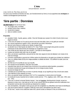 Cours sur l'eau - Permaculture