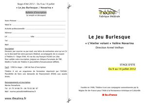 Bulletin d'inscription - Stage Le Jeu Burlesque