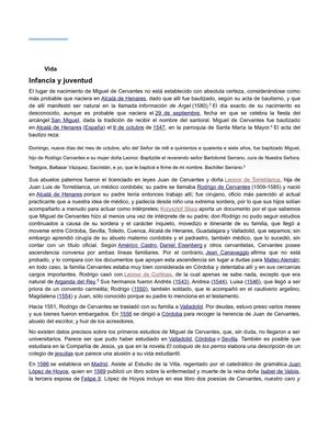 biografia de miguel de cervantes de saavedra