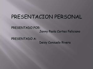 Presentaciòn Personal
