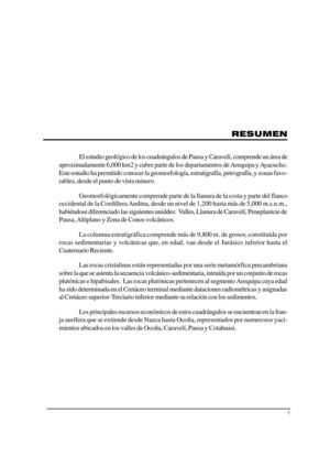 Geología - Cuadrangulo de Pausa (31p) y Caravelí (32p),1983