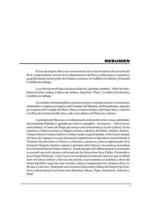 Geología - Cuadrangulo de Las Playas (9c), La Tina (9d), Las Lomas (10c), Ayabaca (10d), San Antonio (10e), Chulucanas (11c), Morropón (11d)