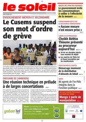 Edition du 26 avril 2012