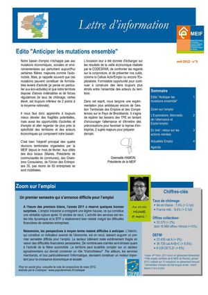 La lettre d'information sur la création (mai 2012)