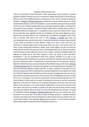 Windows 7 Ultimate Product Key