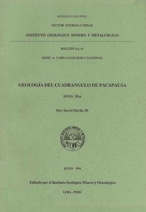 Geología - Cuadrangulo de Pacapausa (30p),1991