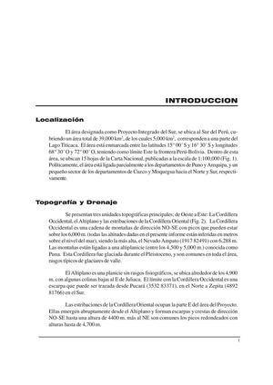 Geología de la Cordillera Occidental y Altiplano al Oeste del Lago TititcacaSur del Perú (Proyecto Integrado del Sur), Hojas Condoroma (31t)