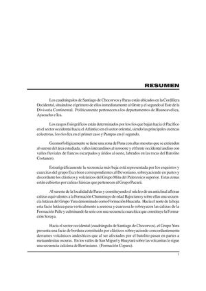 Geología - Cuadrangulo de Santiago de Chocorvos (28m) y Paras (28n),1994