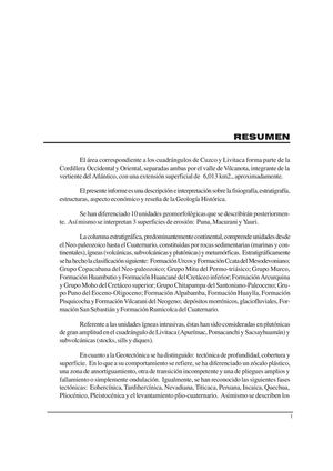 Geología - Cuadrangulo de Cusco (52s) y Livitaca (29s),1994