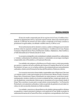 Geología - Cuadrangulo de Lomitas (30l), Palpa (30m), Nasca (30n) y Puquio (30ñ),1994