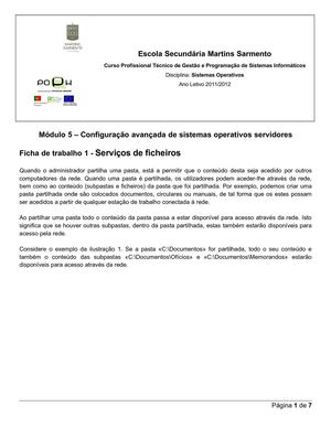 Módulo 5 - Ficha de trabalho 1
