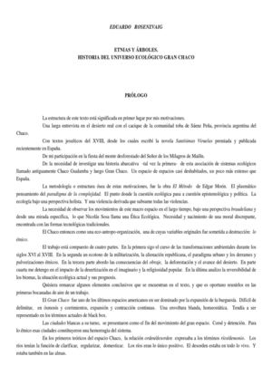 Etnias y árboles. Historia del universo ecológico Gran Chaco. Eduardo Rosenzvaig