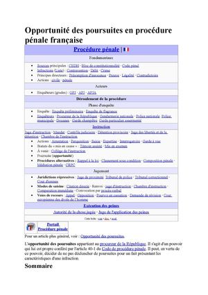 Opportunité des poursuites en procédure pénale française
