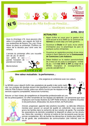 Les nouvelles du Pôle Enfance Famille