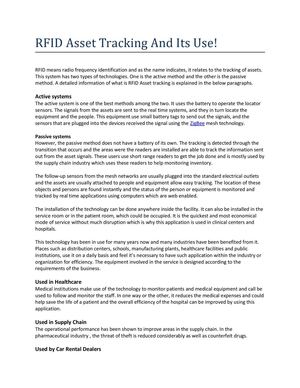 RFID Asset Tracking And Its Use