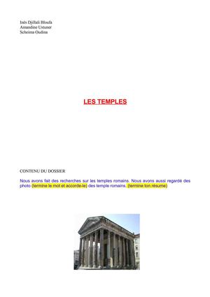 Les temples antiques