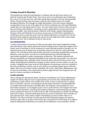 Getting Around in Mauritius