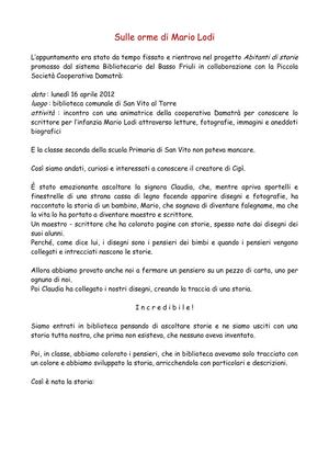 Sulle orme di Mario Lodi