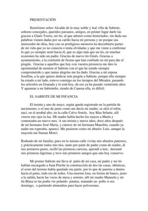 Pregón Feria de Sabiote 2010 por- Don Luis Morcillo Torres