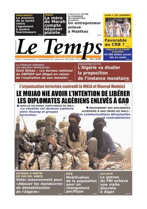 Le Temps d'Algérie Edition du Samedi 28 Avril 201